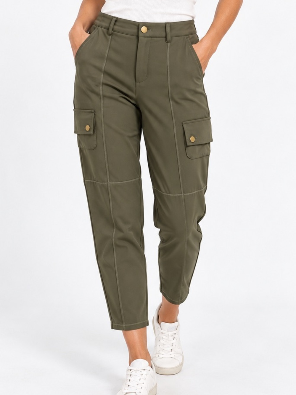 Halara Olive Green Petite Athletic Cargo Pants – XL joggers